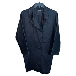 TopShop Coat Women’s Size 8 Black With Snap Buttons Long Jacket Casual